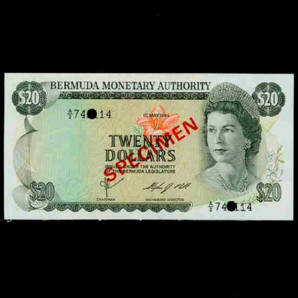 BERMUDA-´-QUEEN ELIZABETH 2-SPECIMEN(߾ )-20 DOLLARS-1984
