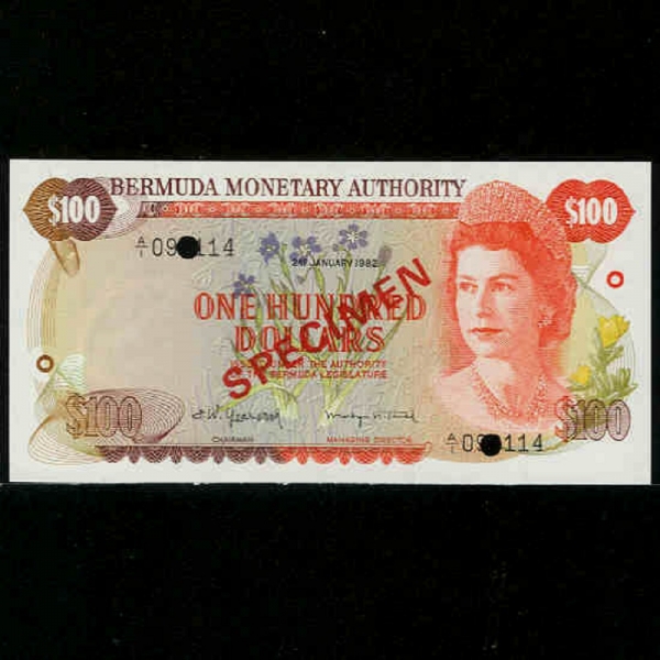 BERMUDA-´-QUEEN ELIZABETH 2-SPECIMEN(߾ )-100 DOLLARS-1982