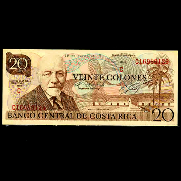COSTA RICA-ڽŸī-P238a-CLETO GONZALEZ VIQUEZ()-20 COLONES-1972