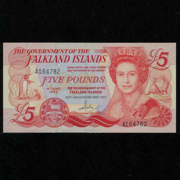 FALKLAND ISLANDS-Ŭ屺-P12-QUEEN ELIZABETH 2-5 POUNDS-1983