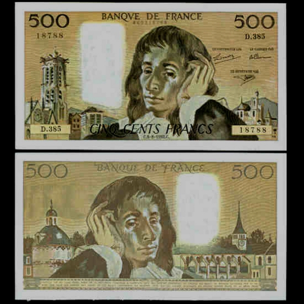 FRANCE--P156i-PASCAL( ĽĮ- )-500 FRANCS-1992