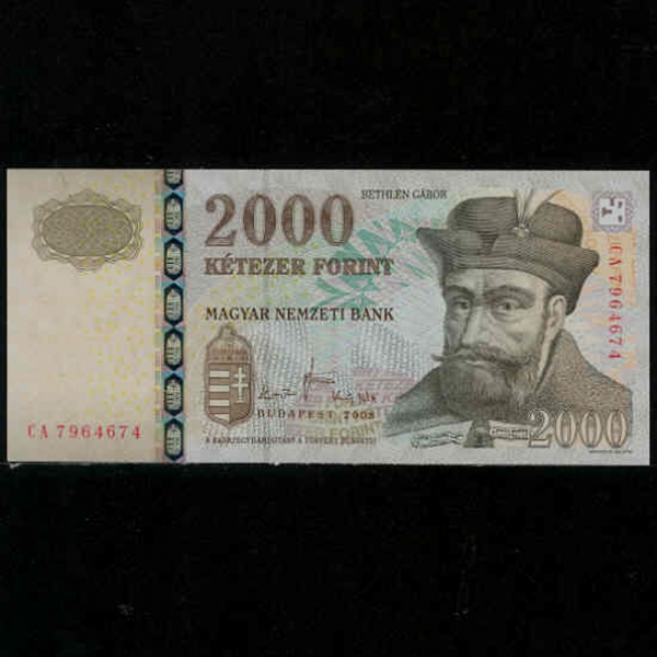 HUNGARY-밡-P198b-GABOR BETHLEN-2.000 FORINT-2008