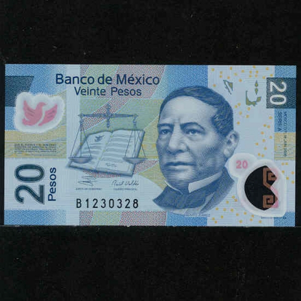 MEXICO-߽-P122m-BENITO JUAREZ( ľƷ-ȣ)-POLYMER PLASTIC PAPER-20 PESOS-2013