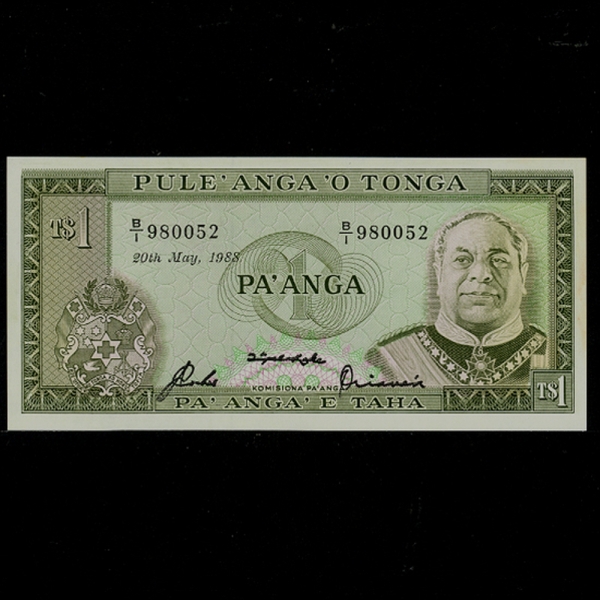TONGA-밡-P19c-KING TAUFAAHAU(Ÿ Ǫ IV-)-1 PAANGA-1988