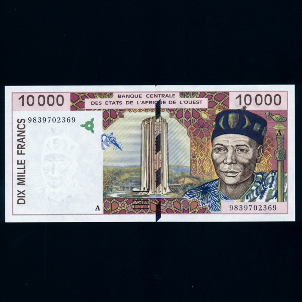 WEST AFRICAN STATES-IVORY COAST-̺ ڽƮ-P114Ah-10.000 FRANCS-1999