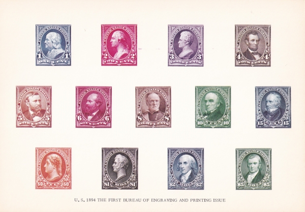 U.S. 1894 THE FIRST BUREAU OF ENGRAVING AND PRINTING ISSUE-EDUCARD-1974