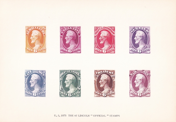 U.S. 1873 THE 6C LINCOLN \"OFFICIAL\" STAMPS-EDUCARD-1974