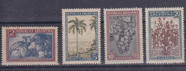 ARGENTINA(ƸƼ)-#447~50-4-COTTON,GRAPE(ȭ,)-1936