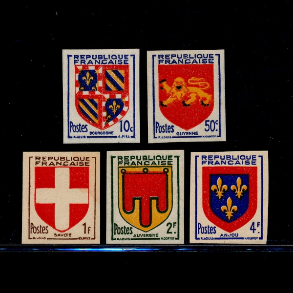 FRANCE()-IMPERF( )-#616~620(5)-ARMS OF BERGUNDY(,θ )-1949.5.11