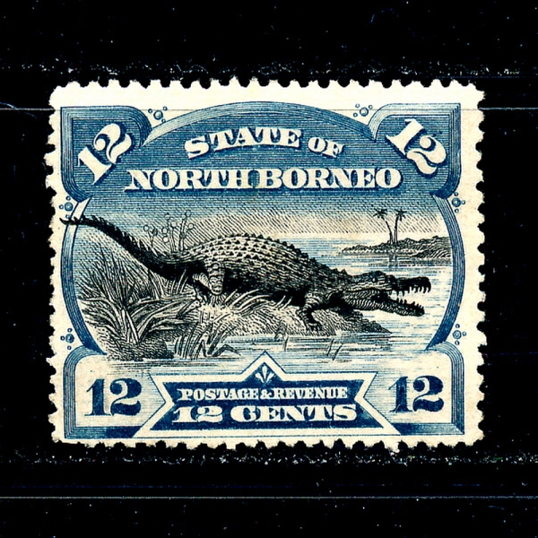 NORTH BORNEO(׿ Ϻ)-#65-12c-SALTWATER CROCODILE(⸰)-1894
