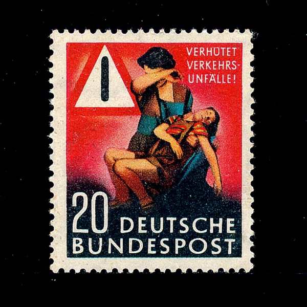 GERMANY()-#694-20pf-PREVENT TRAFFIC ACCIDENTS( )-1953.3.30