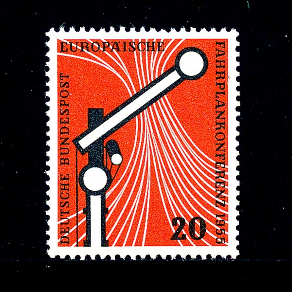 GERMANY()-#734-20pf-RAILROAD SIGNAL,TRACKS(ö ȣ)-1955.10.5