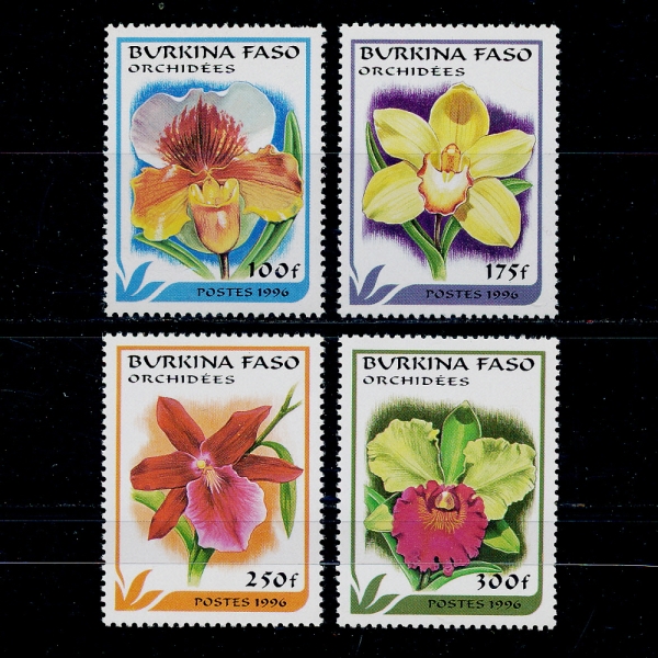 BURKINA FASO(θŰļ)-#1083~6(4)-VARIOUS ORCHIDS()-1996.8.30