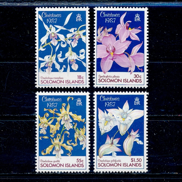 SOLOMON ISLANDS(ַθ )-#598~601(4)-ORCHIDS()-1987.9.23