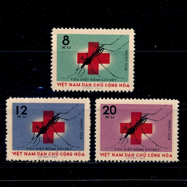 VIET NAM(Ʈ)-#214~6(3)-ANTI-MALARIA CAMPAIGN,RED CROSS(󸮾ƿ,)-1962.7.9
