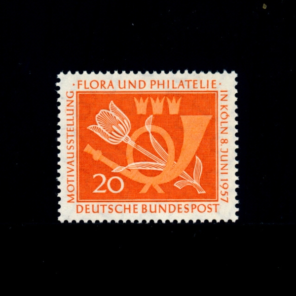 GERMANY()-#764-20pf-TULIP AND POST HORN(Ʃ,Ʈ ȥ)-1957.6.8
