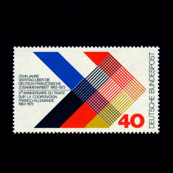 GERMANY()-#1101-40pf-COLORS OF FRANCE AND GERMANY INTERLACED(   ͷ̽)-1973.1.22