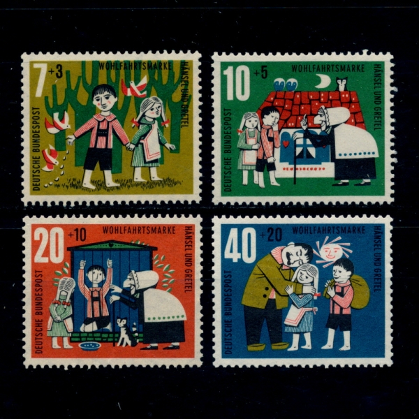 GERMANY(독일)-#B376~9(4종)-HANSEL AND GRETEL(헨젤과 그레텔)-1961.10.2일