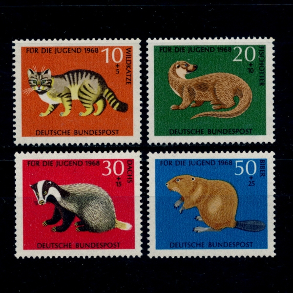 GERMANY(독일)-#B430~3(4종)-ANIMALS(동물)-1968.2.2일