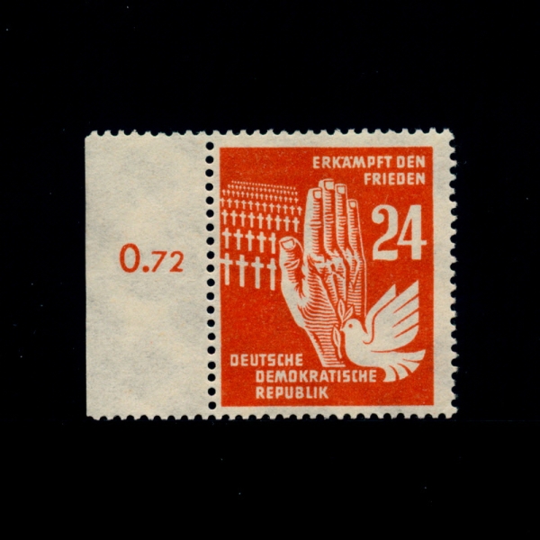 GERMAN DEMOCRATIC REPUBLIC()-#74-24pf-HAND BETWEEN DOVE AND CEMETERY(ѱ   )-1950.12.15