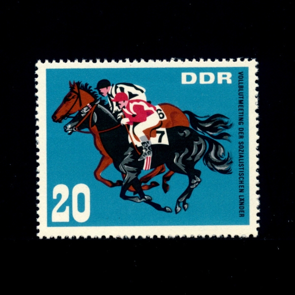 GERMAN DEMOCRATIC REPUBLIC(동독)-#947-20pf-HORSE RACE FINISH(경주마)-1967.8.15일