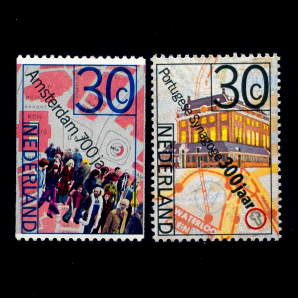 NETHERLANDS(״)-#522~3(2)-700TH ANNIV. OF AMSTERDAM AND 300TH ANNIV. OF PORTUGUESE SYNAGOGUE IN AMSTERDAM(Ͻ׸  ȸ  )-1975