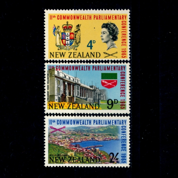NEW ZEALAND(뉴질랜드)-#375~7(3종)-11TH COMMONWEALTH PARLIAMENTARY ASSOC. CONF.(제11회 연방 청소년 의회)-1965.11.30일
