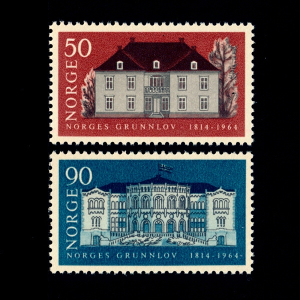 NORWAY(노르웨이)-#454~5(2종)-EIDSVOLL BUILDING AND STORTING(아이즈볼,의회)-1964.5.11일