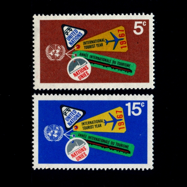 UNITED NATIONS,OFFICES IN NEW YORK( -)-#175~6(2)-LUGGAGE TAGS AND UN EMBLEM(Ϲ ±, )-1967.6.19