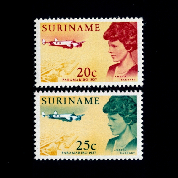 SURINAM()-#345~6(2)-AMELIA EARHART, LOCKHEED ELECTRA AND PARAMARIBO(ƸḮ ޸ ̾Ʈ, L-188 ϷƮ,Ķ󸶸)-1967.6.3