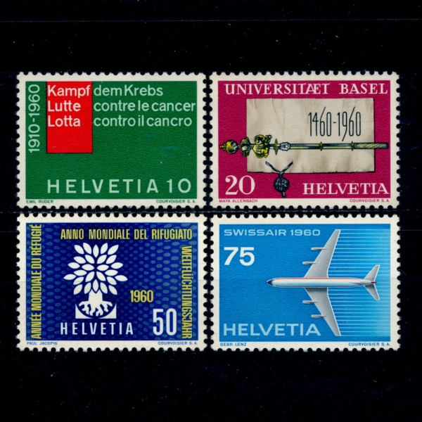 SWITZERLAND()-#378~81(4)-50TH ANNIV. OF THE SWISS LEAGUE FOR CANCER CONTROL(  )-1960.4.7