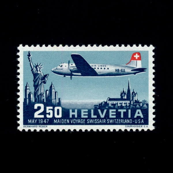 SWITZERLAND()-#C42-2.50f-DOUGLAS DC-4 LINKING GENOVA AND NEW YORK(۷ DC-4)-1947.3.17