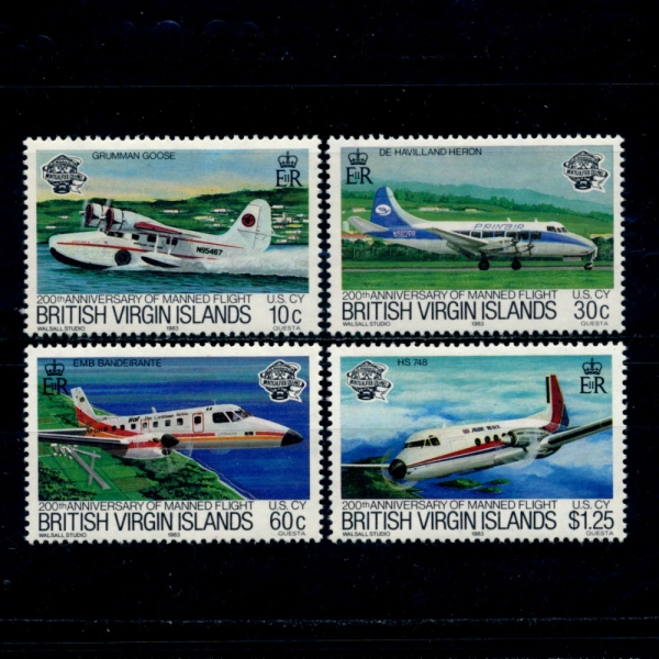 VIRGIN ISLANDS( Ϸ)-#454~7(4)-MANNED FLIGHT BICENTENARY(  200ֳ)-1983.9.15