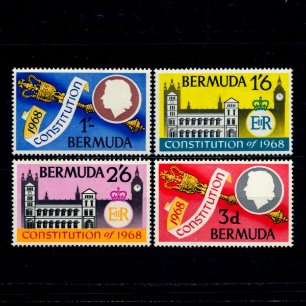 BERMUDA(´)-#222~5(4)-MACE, HOUSE OF ASSEMBLY, BERMUDA AND PARLIAMENT, LONDON & ROYAL CIPHER(̽,´ ȸ , ȸ,ս )-1968.7.1