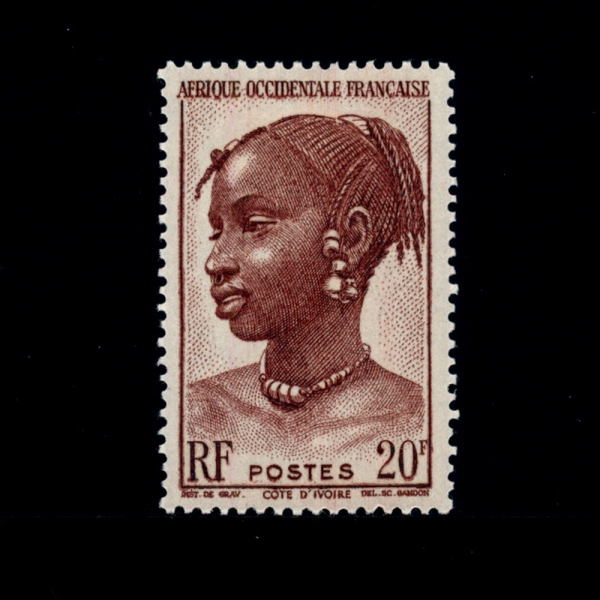 FRENCH WEST AFRICA( ī)-#54-25f-AGNI WOMAN, IVORY COAST(ƮξƸ )-1947
