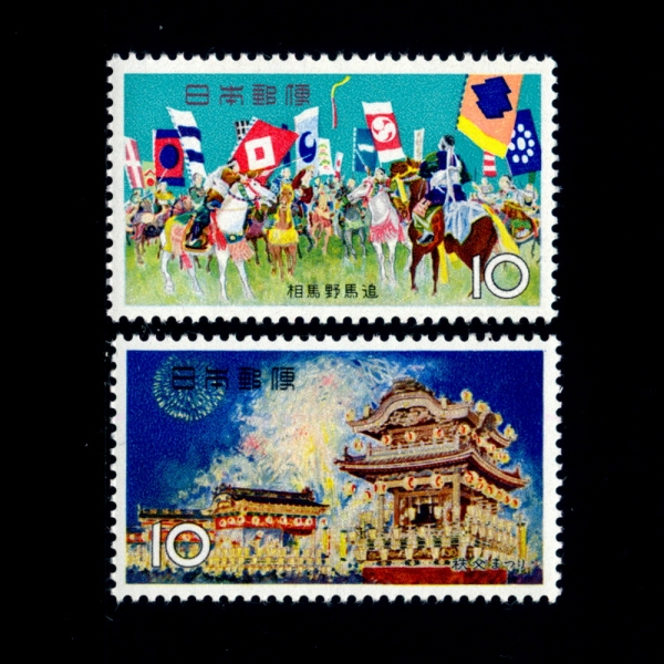 JAPAN(Ϻ)-#844~5(2)-HORSE CHASE, SOMA AND CHICHIBU FESTIVAL SCENE(Ҹ 븶 ,ġġ )-1965