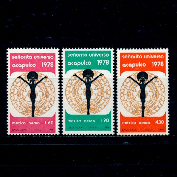 MEXICO(߽)-#C570~2(3)-WOMAN AND CALENDAR STONE(, ¾ )-1978.7.15