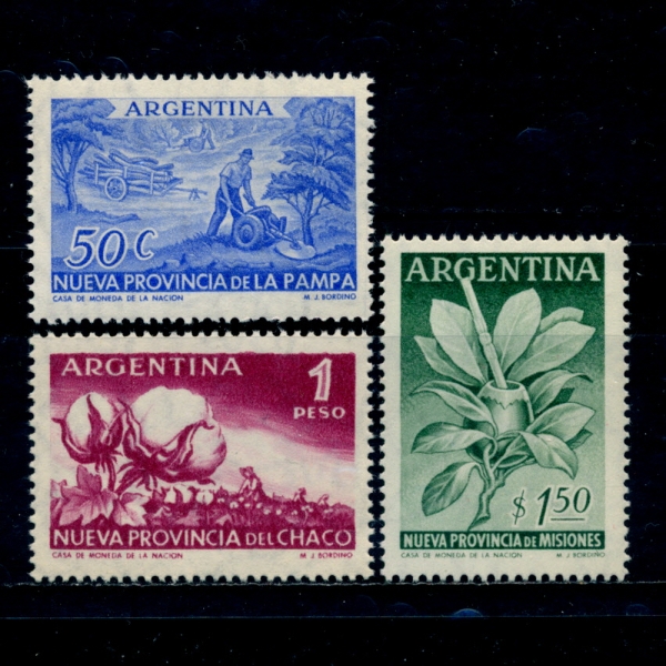 ARGENTINA(ƸƼ)-#654~6(3)-ELEVATION OF THE TERRITORIES OF LA PAMPA, CHACO AND MISIONES TO PROVINCES( ,,̽ÿ )-1956.9.1