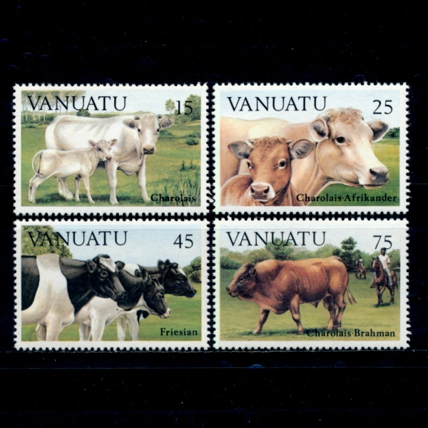 VANUATU(ٴ)-#373~6(4)-CATTLE()-1984.7.3
