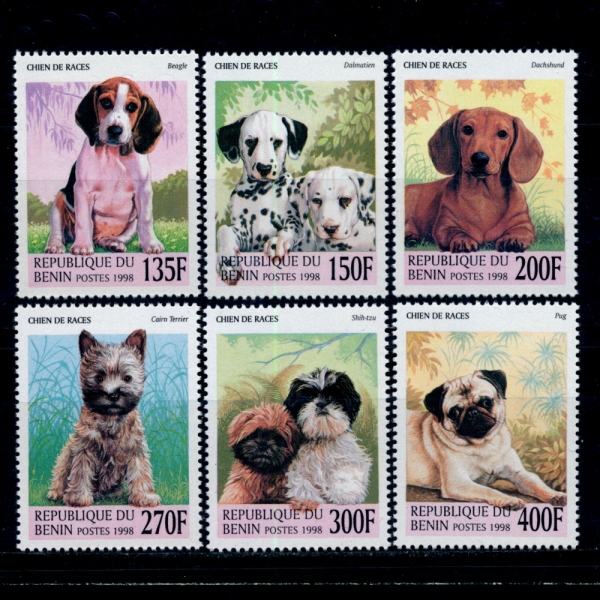 BENIN()-#1087~92(6)-DOGS()-1998.7.31