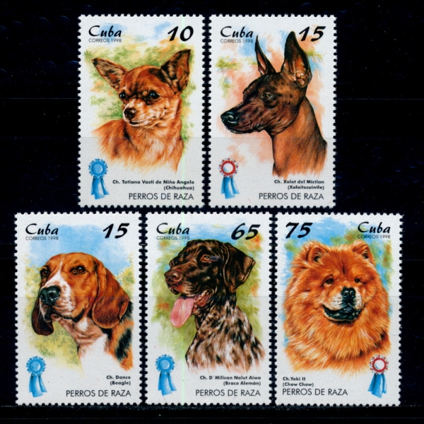 CUBA()-#3913~7(5)-DOGS()-1998.4.15