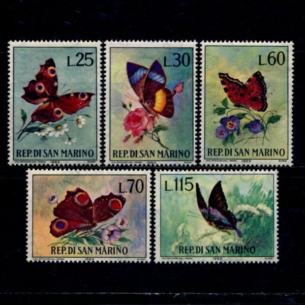 SAN MARINO(긶)-#564~8(5)-BUTTERFLIES()-1963.8.31