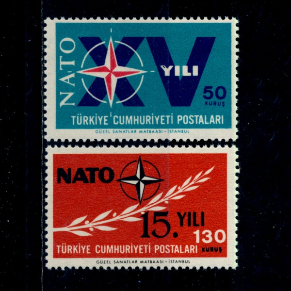 TURKEY(Ű)-#1610~1(2)-NATO, 15TH ANNIV.(NATO 15ֳ)-1964.4.4