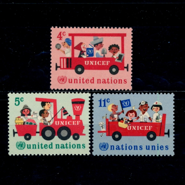 UNITED NATIONS,OFFICES IN NEW YORK( -)-#161~3(3)-CHILDREN OF VARIOUS RACES(پ  )-1966.11.28