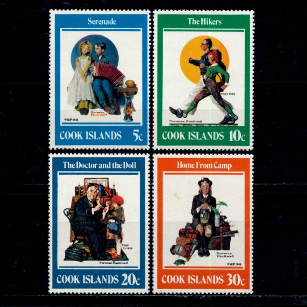 COOK ISLANDS( )-#683~6(4)-SERENADE BY NORMAN ROCKWELL( ۼ )-1982.9.10