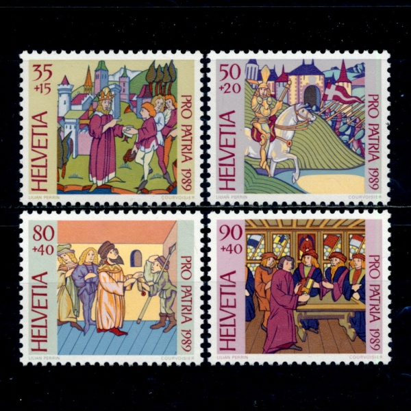 SWITZERLAND()-#B550~3(4)-700 YEAR OF ART AND CULTURE(700  ȭ)-1989.5.23