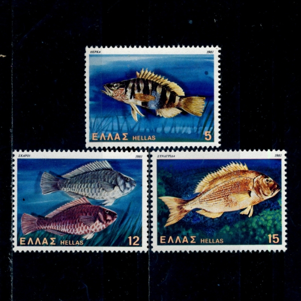 GREECE(׸)-#1398~400(3)-FISH()-1981.6.30