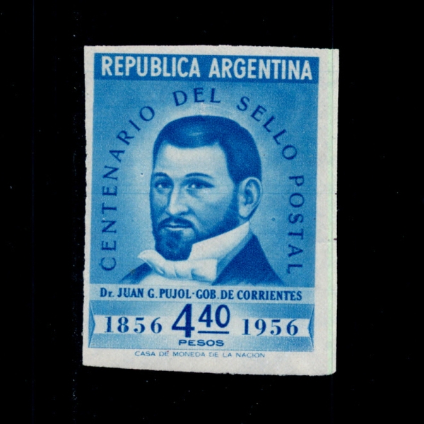 ARGENTINA(ƸƼ)-IMPERF-#653-4.40p-JUAN G. PUJOL(ľ ǪȦ þ)-1956.8.21