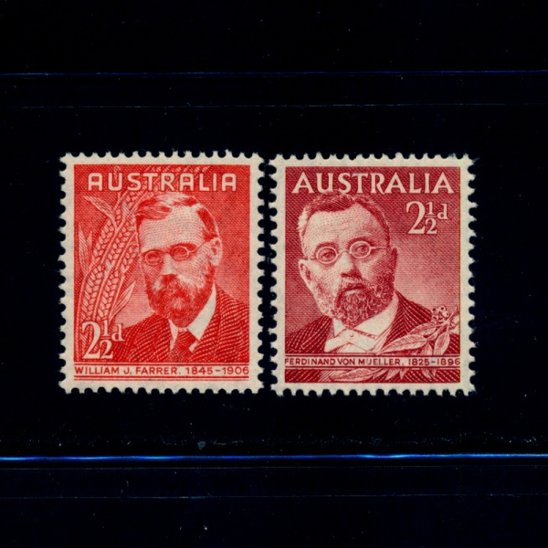 AUSTRALIA(Ʈϸ)-#213~4(2)-WILLIAM J. FARRER AND FERDINAND VON MUELLER( ӽ ķ,丣Ʈ  )-1948