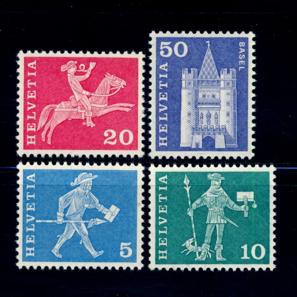 SWITZERLAND()-#382~3,5,90(4)-MESSENGER, FRIBOURG AND CATHERDRAL, LAUSANNE( ޺,)-1960~63